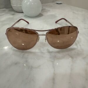 CHANEL Rose Gold Aviator Sunglasses